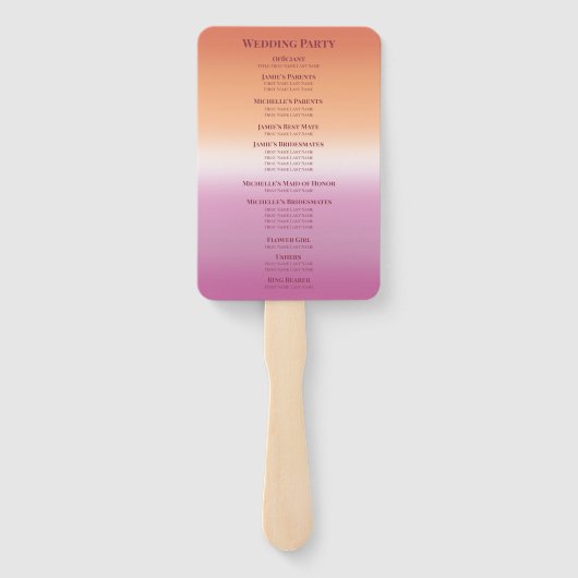 Lesbian Wedding Photo Pride Flag Gradient Program ハンドファン (裏面)