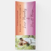 Lesbian Wedding Photo Pride Flag Gradient Welcome 横断幕 (縦)