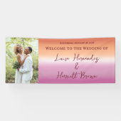 Lesbian Wedding Photo Pride Flag Gradient Welcome 横断幕 (横)
