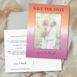 Lesbian Wedding Photo Pride Flag Save the Date ポストカード