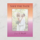 Lesbian Wedding Photo Pride Flag Save the Date ポストカード (正面)