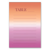 Lesbian Wedding Pride Flag Gradient Guest List テーブルナンバー (正面)