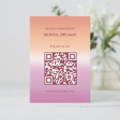 Lesbian Wedding Pride Flag Gradient QR Code 出欠カード (スタンド正面)