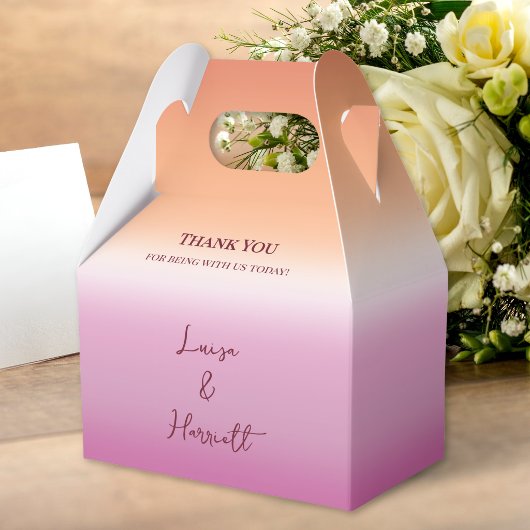 Lesbian Wedding Pride Flag Gradient Thank You フェイバーボックス