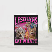 Lesbians Eat What_ Funny Cat Rude Gay Pride Lgbtq  カード (正面)