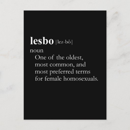 LESBO （定義） ポストカード (正面)