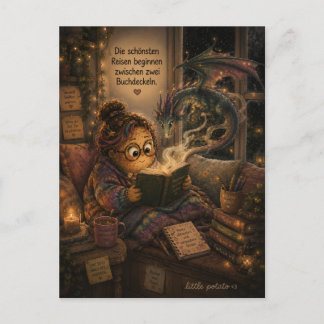 Lesen ist wie eine Reise in eine andere Welt ポストカード