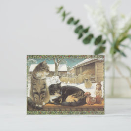 LESLEY ANNE IVORYS CHRISTMAS CAT POSTCARD ポストカード
