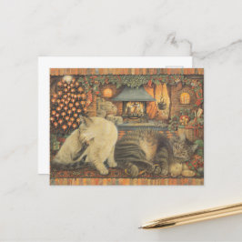 LESLEY ANNE IVORYS CHRISTMAS CAT POSTCARD ポストカード