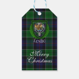 Leslie Scottish Clan Tartan & Crest ギフトタグ