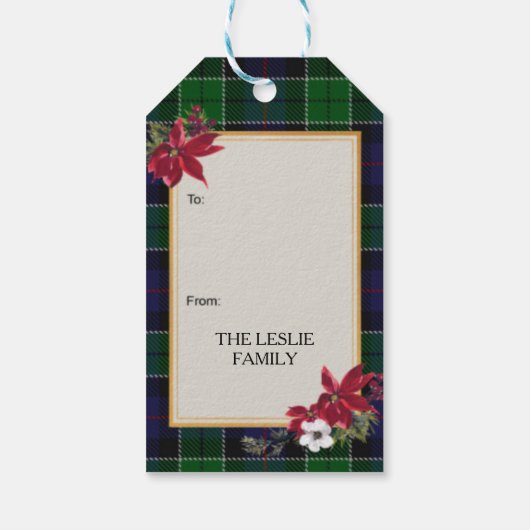 Leslie Scottish Clan Tartan & Crest ギフトタグ (裏面)