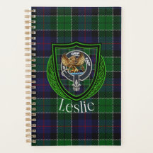 Leslie Scottish Clan Tartan & Crest