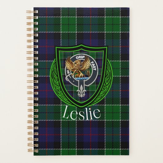Leslie Scottish Clan Tartan & Crest プランナー手帳 (正面)