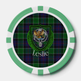 Leslie Scottish Clan Tartan & Crest ポーカーチップ