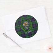 Leslie Scottish Clan Tartan & Crest ラウンドシール (封筒)