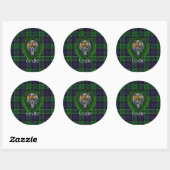 Leslie Scottish Clan Tartan & Crest ラウンドシール (シート)