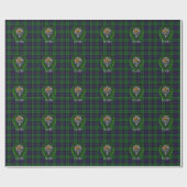 Leslie Scottish Clan Tartan & Crest ラッピングペーパー (フラット)