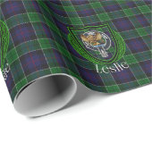 Leslie Scottish Clan Tartan & Crest ラッピングペーパー (ロールコーナー)