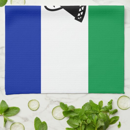 Lesotho Flag キッチンタオル (折り畳み)