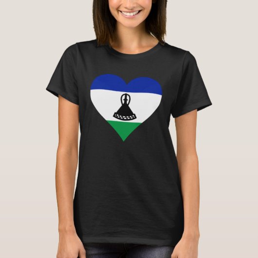 Lesotho Flag Heart Lesotho  Love Lesotho Tシャツ (正面)