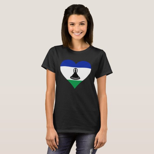 Lesotho Flag Heart Lesotho  Love Lesotho Tシャツ (正面フル)