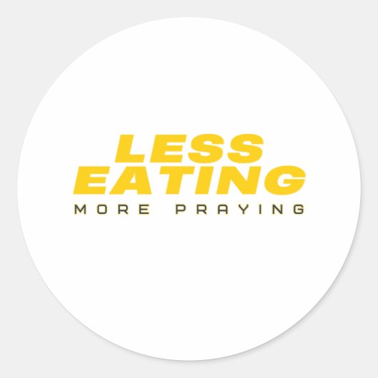 Less 食べ's more 祈's: Ramadan 文字デザイン ラウンドシール (正面)