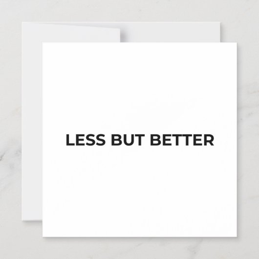 Less But Better ミニマリスト タイポグラフィック マグネット招待状 (正面)