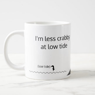 Less Crabby Need Coffee Ecuadorian Hermit Crab Art ジャンボコーヒーマグカップ