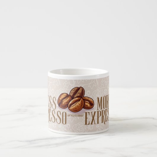 Less depresso more expresso 励ましの言葉 エスプレッソ マグカップ (正面)