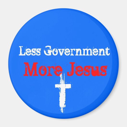 Less Gov't_More Jesus_Car Magnet マグネット (正面)