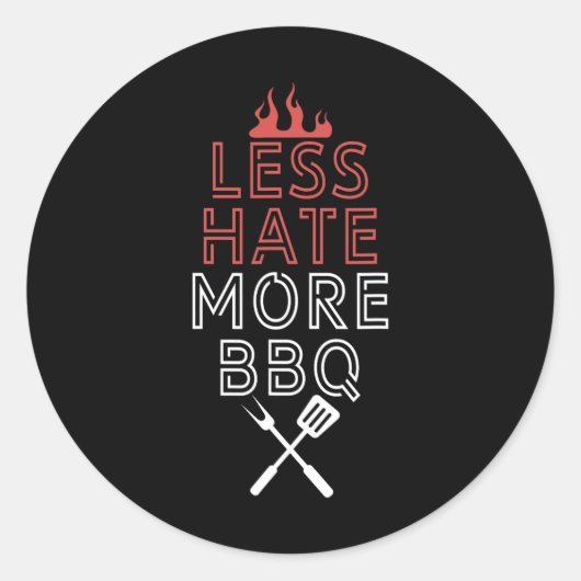 Less Hate More Bbqヘッドシェフ料理料理アート ラウンドシール (正面)