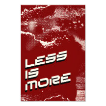 Less Is More – シンプルな赤と白のポスター