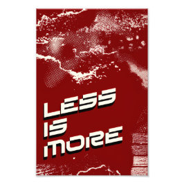 Less Is More – シンプルな赤と白のポスター フォトプリント