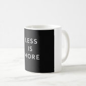 Less is More – ミニマリストブラックデザイン コーヒーマグカップ (正面右)