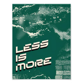 Less Is More – Minimalist Green & White Poster フォトプリント
