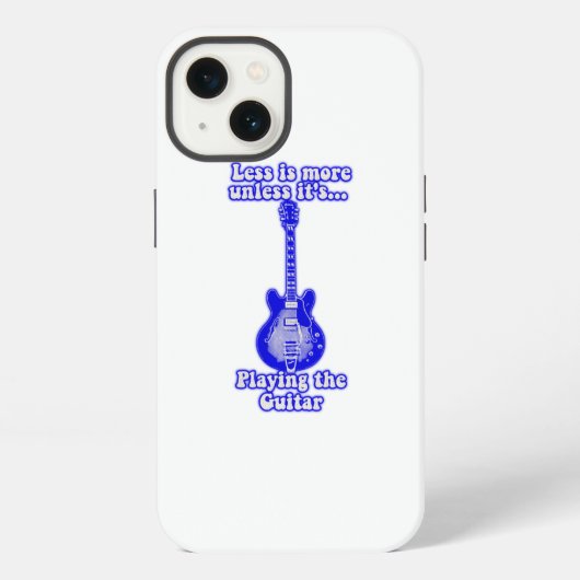 Less is more unless it's playing the guitar iPhoneケース (裏面)