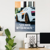 Less Noise Better Results Quote Poster ポスター (ホームオフィス)