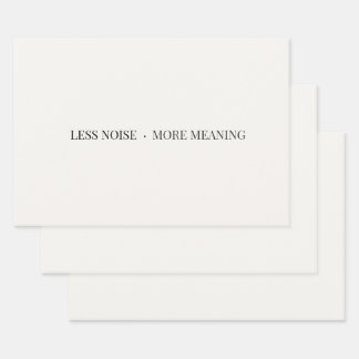Less Noise More Meaning ミニマリスト包装紙 ラッピングペーパーシート