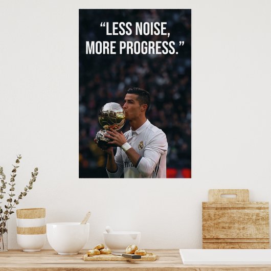 Less Noise More Progress Motivation Poster ポスター (キッチン)