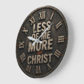 Less of Me More of Christ ラージ壁時計 (傾斜)