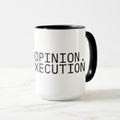 Less Opinion More Execution Large Coffee Mug マグカップ (正面右)