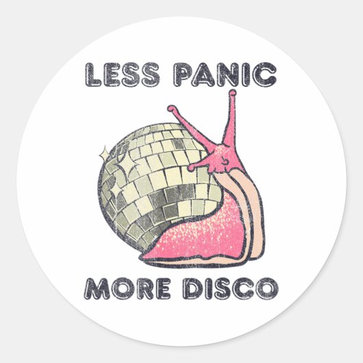 Less Panic More Discoダンスおもしろい恋人踊り ラウンドシール (正面)
