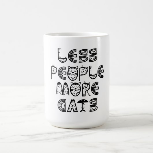 Less People  More Cats  コーヒーマグカップ (中央)