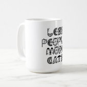 Less People  More Cats  コーヒーマグカップ (正面左)
