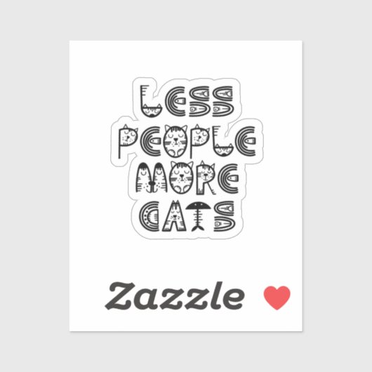 Less People  More Cats  シール (シート)