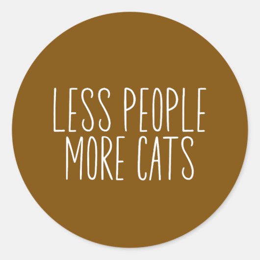 Less People More Cats ラウンドシール (正面)