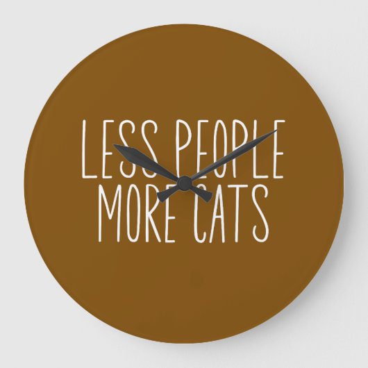 Less People More Cats ラージ壁時計 (正面)