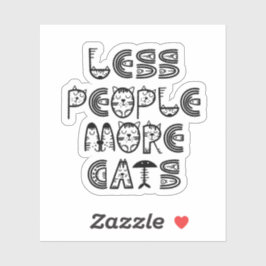 Less People  More Cats Sticker シール