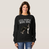 Less People More Dogs Border Collie Introvert スウェットシャツ (正面フル)