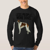 Less People More Dogs Borzoi Introvert Tシャツ (正面)